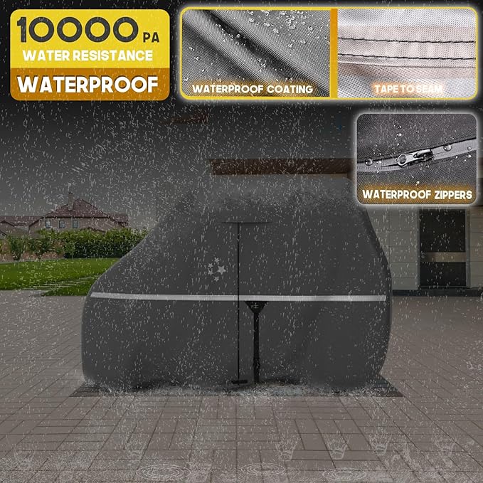 Waterproof Golf Cart Cover, Heavy Duty Marine Grade Fabric, Universal Fits for Most Brand 2/2+2/4+2 Passengers Yamaha, Honda, Club Car, EZGO Golf Cart