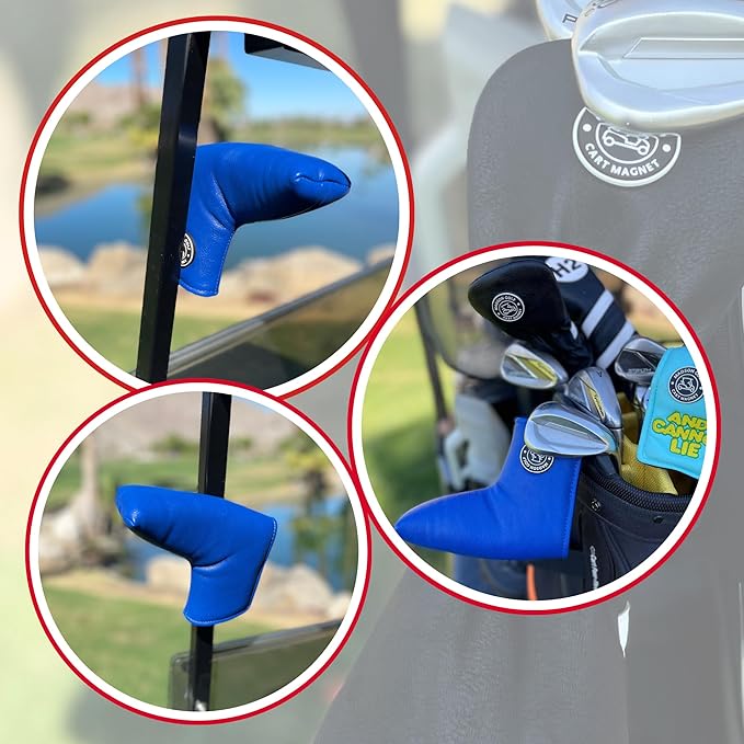 Classic Blade and Mallet Putter Headcovers with Madson Golf Cart Magnet for Secure Positioning and Quick Access, Protective PU Leather Head Covers, Magnetic Golf Accessories