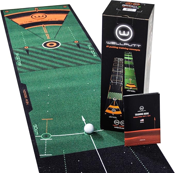 WELLPUTT - Golf Putting Training Mat - 13ft Green