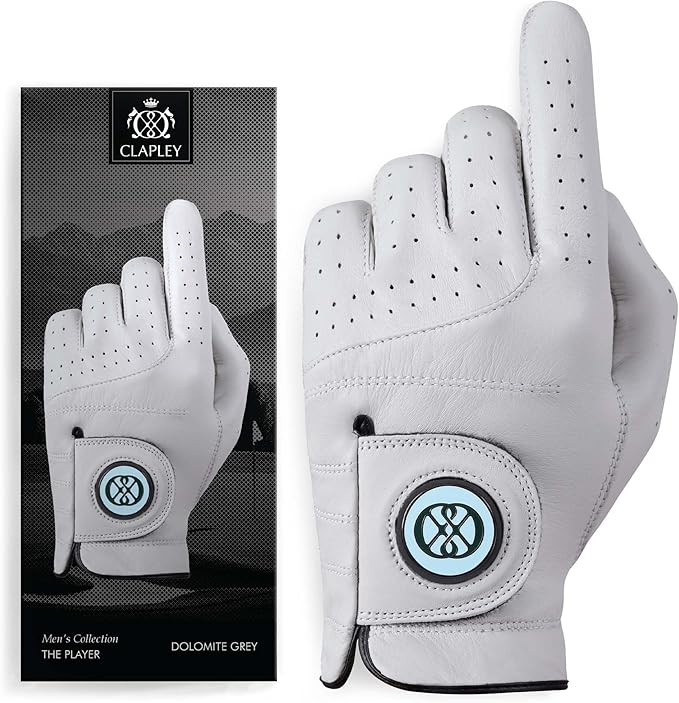 CLAPLEY Men’s Golf Glove – Premium Cabretta Leather with Magnetic Ball Marker, Breathable Design, Good Elasticity, Precious Gift for Golfers, Super Soft Feel, Left and Right Hand, Secure Fit