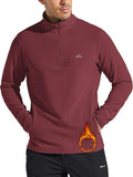 Willit Men's Winter Shirts Fleece Pullover with Pocket Quarter Zip Cold Weather Golf Hiking Casual Warm Shirts Long Sleeve