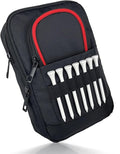 Golf Pouch Accessory Organizer, Portable Golf Valuables Bag, Zippered Multi-Pocket Storage Bag, Can Store Small Tools Such As Balls, Tees, And Rangefinder (Red Trim)