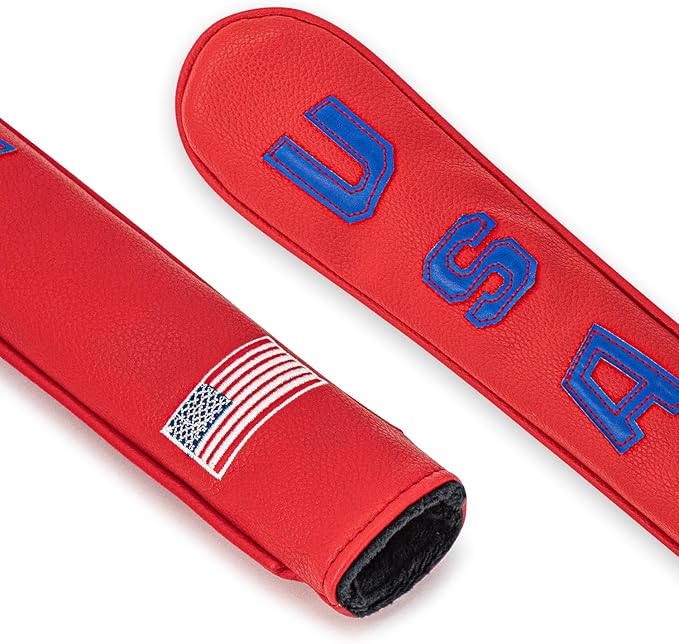 Golf Alignment Stick Cover Premium Leather Perfect Cover for Alignment Sticks Classic Blank Direction Rod Design Alignment Sticks Holder Golf Club Protector.