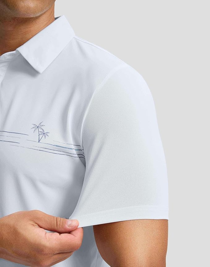 Men's Golf Shirts Dry Fit Moisture Wicking Performance Short Sleeve Collared Polo Shirts for Casual Athletic Business