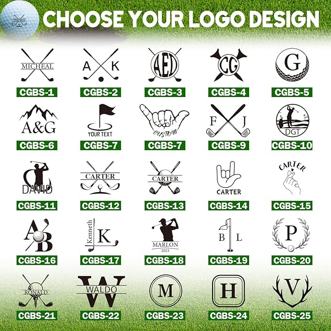 Custom Golf Ball Stamp | Self-Inking Golf Stamp with Magnetic Leather Golf Ball Marker Set | Quick-Dry Permanent Golf Balls Marking Tool | Golf Accessories Birthday for Men Dad