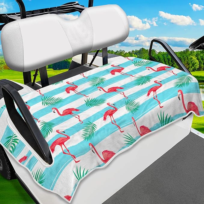 Golf Cart Seat Covers, Golf Cart Seat Towel Blanket, Suitable Yamaha, EZGO, Club Cars, Icon and More 2-Seats Cart, 100% Microfiber, Essential Golf Cart Accessories, 51'' x 31''