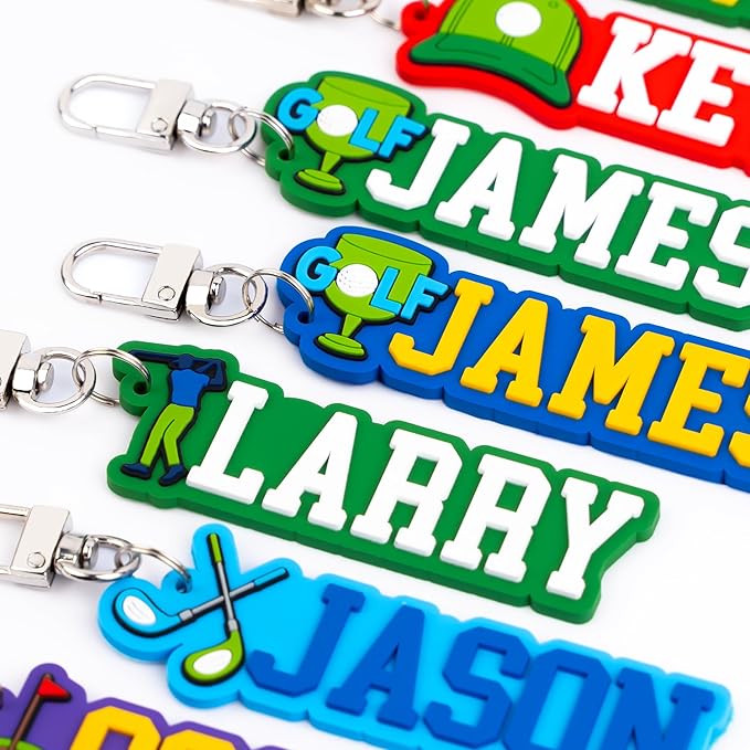 Personalized Sports Golf Keychain – Custom Name Tag, Bag Tag, Luggage Tag – Gift for Kids, Coaches, Teams