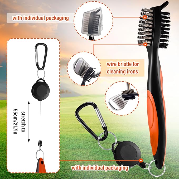 Liliful 12 Pcs Golf Accessories Kit, Include Golf Ball Bag with Hook Towel Tees Magnetic Ball Marker Divot Tool Cleaner Brush for Women Man Gifts