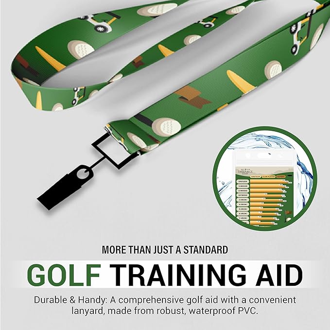 Golf Club Range Chart & Golfing Rules Reference Guide | Club Yardage Distance Finder | Ideal Golf Bag Accessory & Golf Practice | Training Aids | Made in USA | Pocket Sized 3.54 in x 5.12 in
