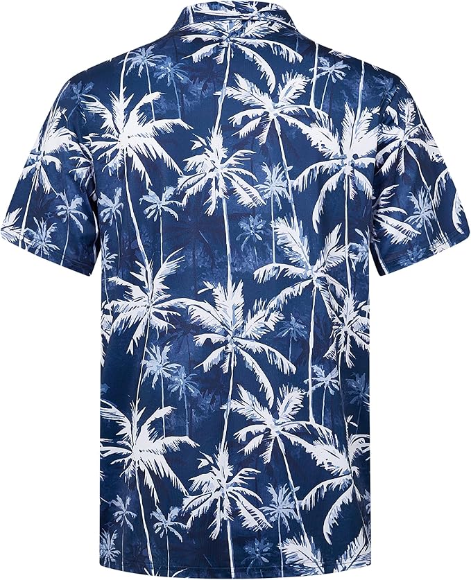 zeetoo Men's Polo Shirts Hawaiian Golf Polos Shirts Short Sleeve Performance Moisture Wicking Mens Golf Shirts