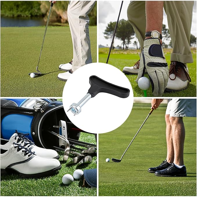 Spike Wrench for Golf Shoes, Iron Alloy Golf Shoes Replacement Spikes Tool with Comfortable Grip Golf Shoe Spike Softspikes Remover for Spike Shoes (Black)
