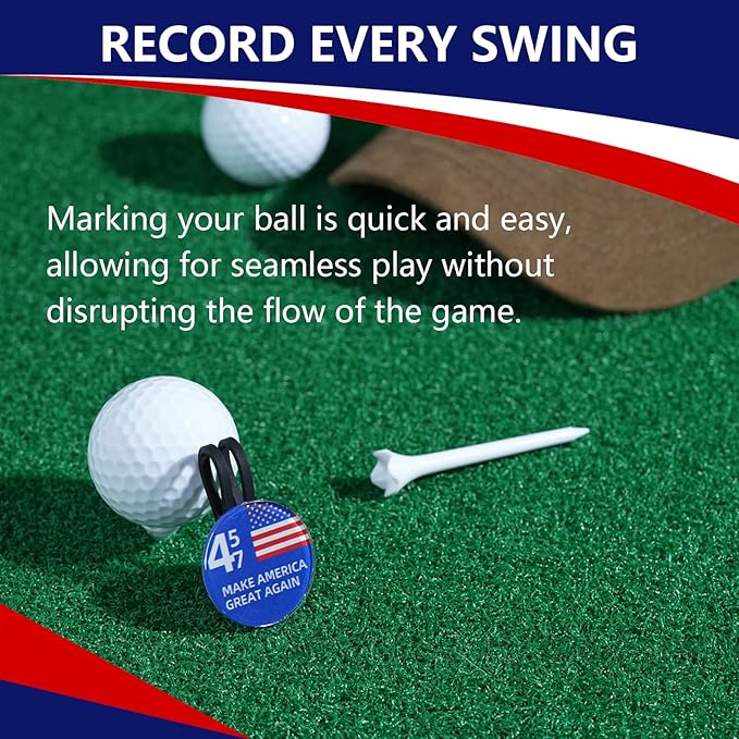 Funny Patriotic Golf Ball Marker with Magnetic Hat Clip - Golf Accessories Golf Gadgets for Golfers Golf Lovers