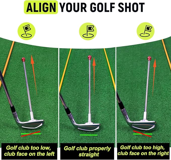 THE GOLFER STORE Golf Alignment Rods, Golf Club Alignment Stick Corrector Magnetic Golf Swing Trainer Aid Help Visualize and Align Your Golf Shot Length Adjustments