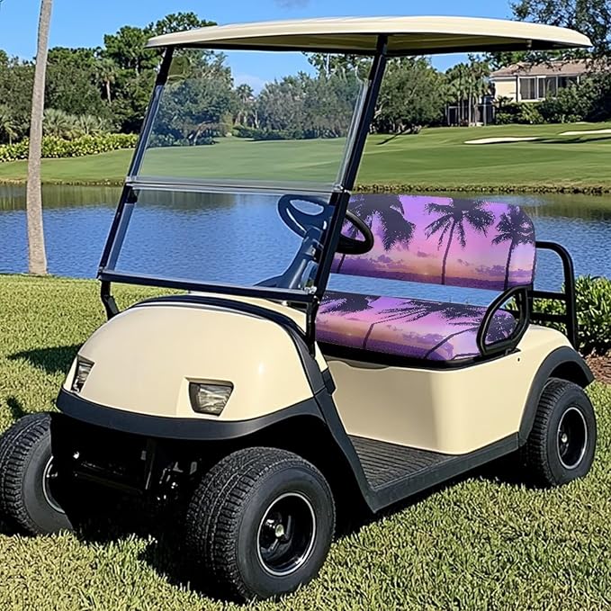 Fashion Print Golf Cart Seat Covers 2 Passenger Golf Cart Backrest Cover Golf Cart Seat Towel Gift for Friends