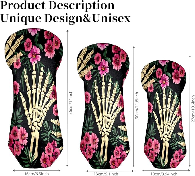 Funny Butterfly Colorful Golf Head Covers for Driver, Fairway, Hybrid & 3 Wood Premium PU Leather with Soft Velvet Lining Waterproof & Scratch-Resistant Unique Golf Gift for Men & Women