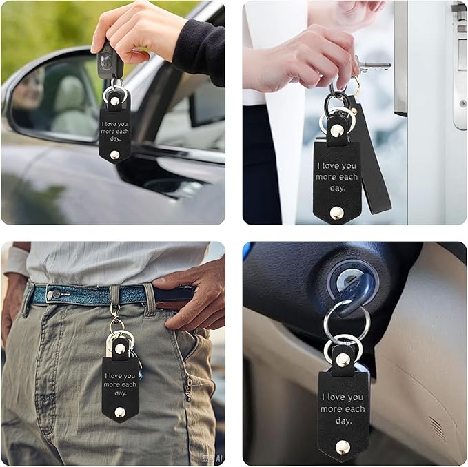 Custom Keychains with Picture Personalized Photo Logo Text Customized Key Chain for Boyfriend Dad Men Women Gifts