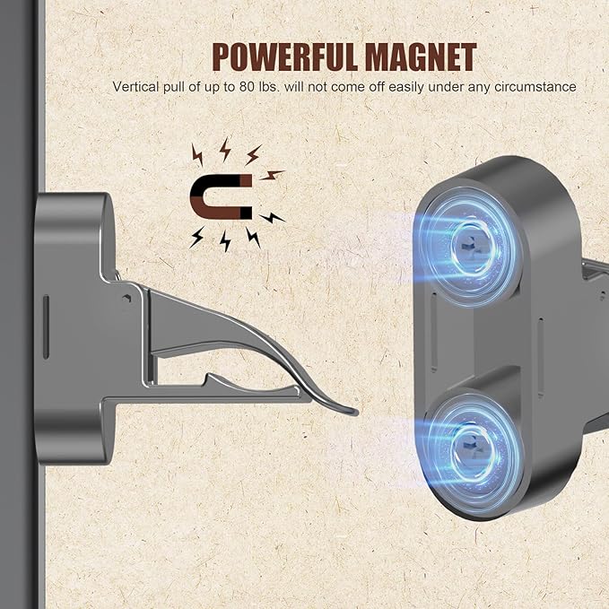 Lunira Universal Magnetic Holder for Golf Carts, Single-Handed Operation, Equipped with Powerful Magnets and Non-Slip Straps, Scratch-Resistant, Comes with a Gift Box, for Golfers