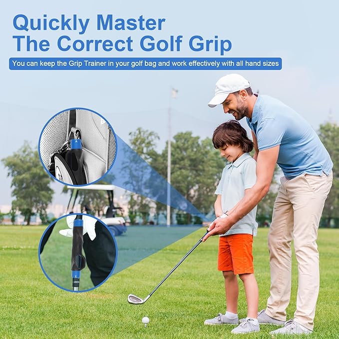 Golf Grip Trainer Aid, Golf Swing Training Aid, Grip Trainer Golf Club to Improve Train Correct Right Hand Position