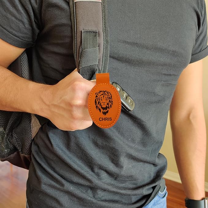 LaserGram Oval Keychain, Golf Ball, Personalized Engraving Included (Orange)