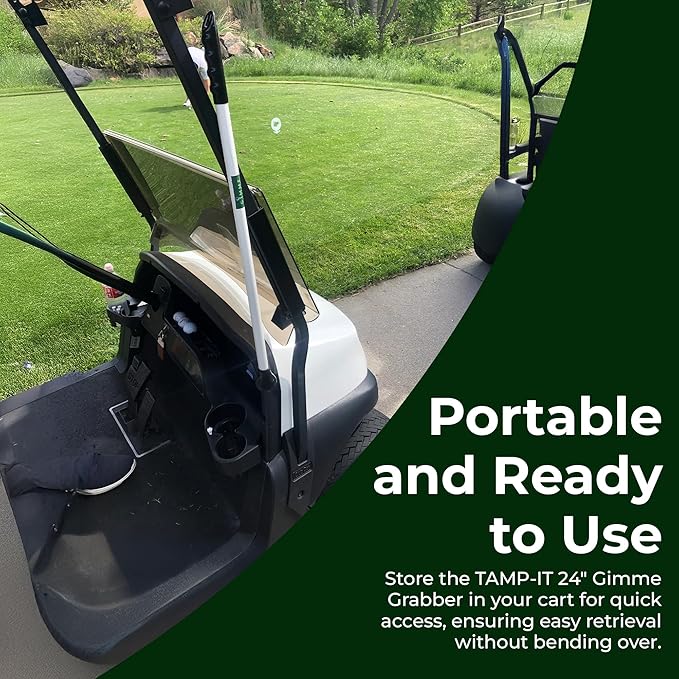 TAMP-IT 24" Gimme Grabber Golf Ball Retriever – Lightweight Pickup Tool, Easy Retrieval, Ideal for Scramble Play & Personal Use, Water Retriever Tool, Picker Upper Grabber, Non-Slip Golf Ball Picker