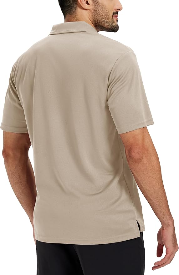 TACVASEN Mens Polo Shirts Short Sleeve Dry Fit Performance Breathable Golf Shirt with Collar Tennis Casual Business Work