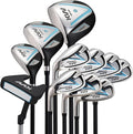 KVV Premium Right Hand Golf Club Set 11-Piece Set for Women, Including Driver, Fairway, Hybrid, 5#-P# Irons, Putter Steel Shaft Regular Flex Golf Clubs, with/Without Golf Bag