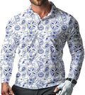 Men's Long Sleeve Golf Shirt Quick Dry 3 Button Work Fishing Outdoor Casual Collar Shirt