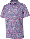 Golf Shirts for Men Dry Fit Short Sleeve Print Performance Moisture Wicking Polo Shirt