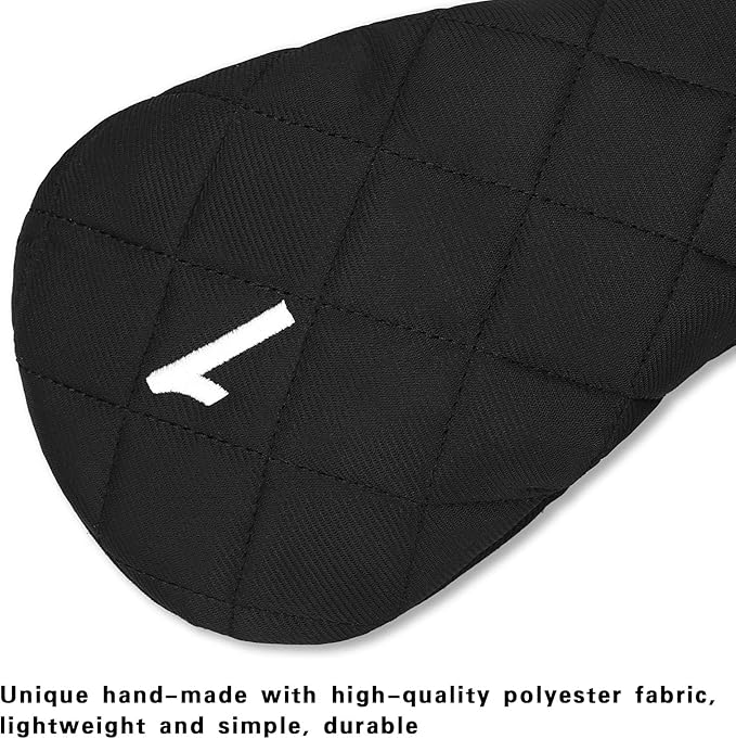 Golf Head Covers Driver Fairway #3#5 Hybrid USA Flag for Club Men Women, (Black or White)