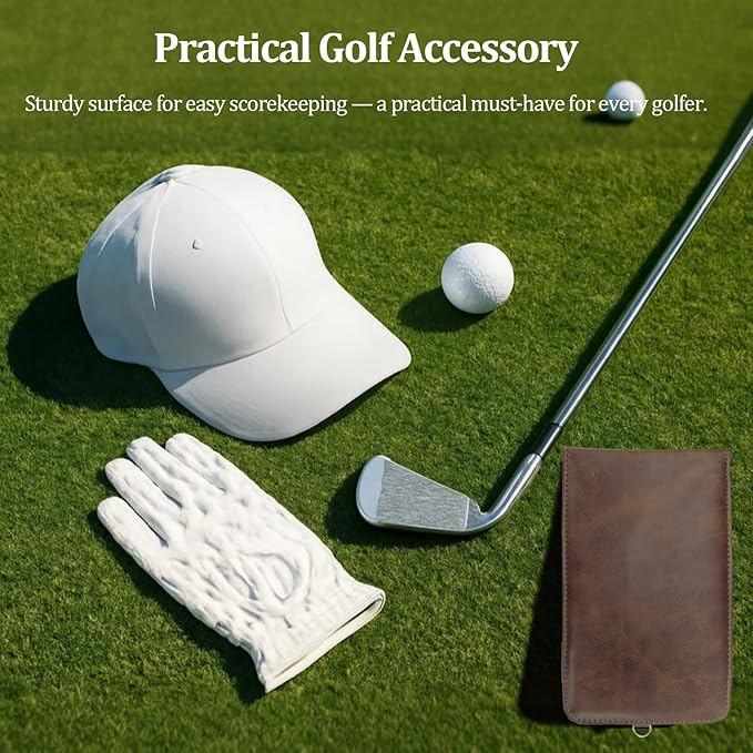 Leather Golf Scorecard Holder,Score Card Holder Golf,Yardage Book Cover,Golf Scorecard Book