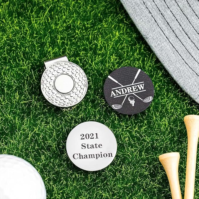 CALLIE Personalized Golf Ball Marker with Magnetic Hat Clip - Premium Golfer Accessory Gift