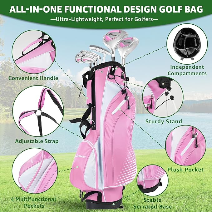 8 Pieces Complete Golf Club Set for Men Left or Right Handed – Mens Golf Clubs Full Set with Fairway Wood, Hybrid, Irons, Putter & Lightweight Bag – Beginner Friendly, Best Value, Distance & Accuracy
