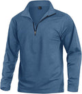 KEFITEVD Men's Quarter Zip Pullover Fleece Lined Long Sleeve Golf Shirt 1/4 Zip Sweatshirts Thermal Winter Sweaters
