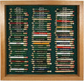 Eureka Golf Pencil Display Case with Acrylic Cover | Holds 96 Round or Hexagonal Pencils | Oak Finish | USA Made