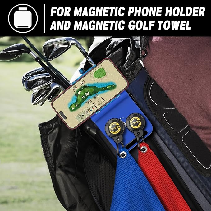 Golf Bag Metal Landing Pads for Magnetic Golf Towel,Golf Rangefinder,Golf Flask,Golf Speaker- Quick Access to Magnetic Golf Equipment and Accessories-Golf Gift -US Patent