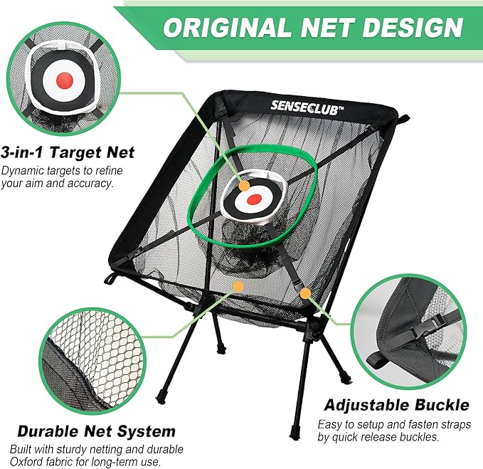 Foldable Chipping Net & Floating Green, Indoor Golf Practice Chipping Target, Backyard Golf Game & Gifts