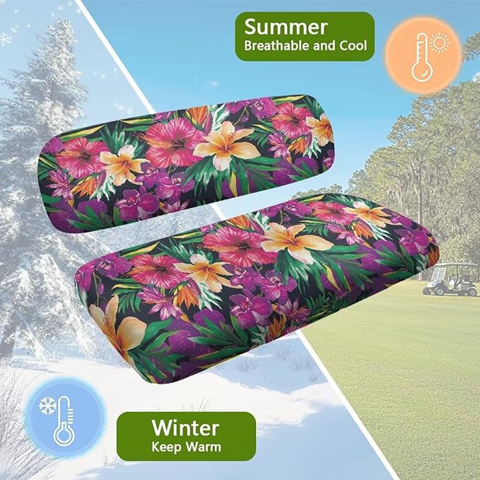 Fashion Print Golf Cart Seat Covers 2 Passenger Golf Cart Backrest Cover Golf Cart Seat Towel Gift for Friends