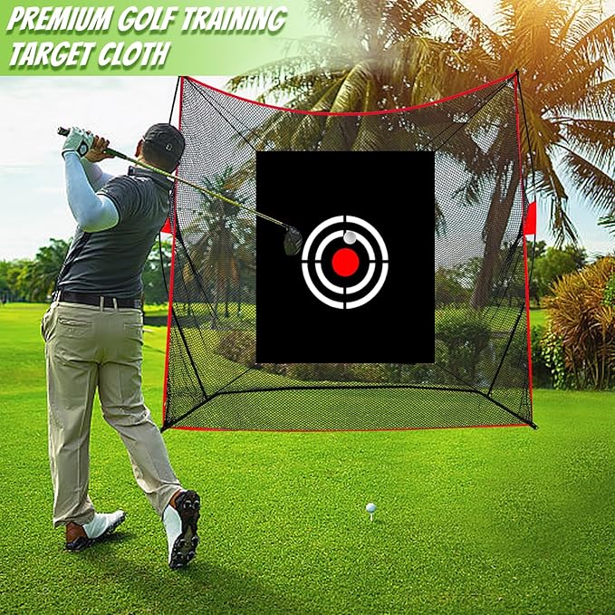 Golf Target Hitting Cloth - Black Portable Foldable Easy Setup for Indoor Outdoor Backyard Practice Training Aid Beginners Men Father Gift