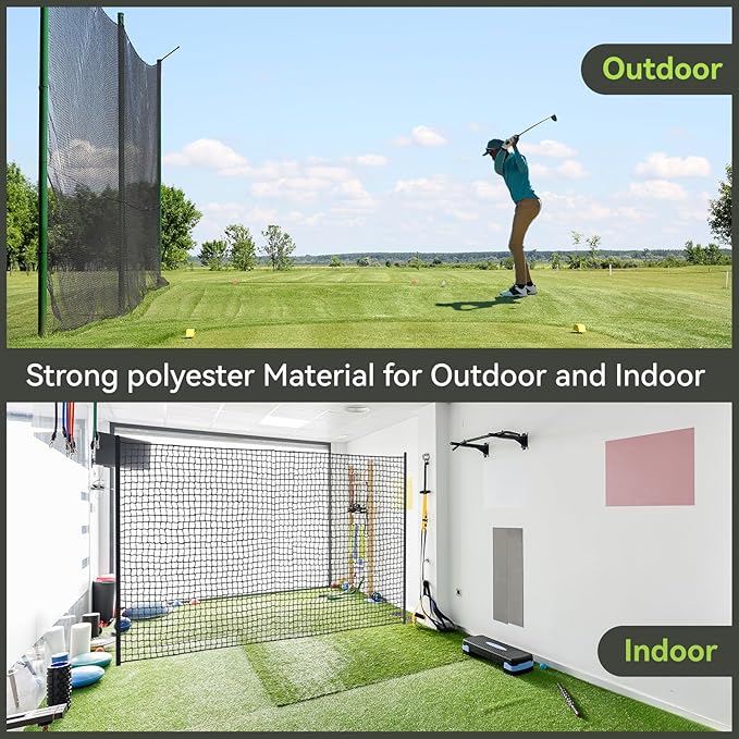 Golf Nets Practice，Sports Nets for Backyard Driving Real Golf Balls10ft to 60ft, Ball Stop Netting for Garage Swing Training, Indoor Outdoor Nylon Heavy Duty Soccer, Basketball, Pickleball Accessories