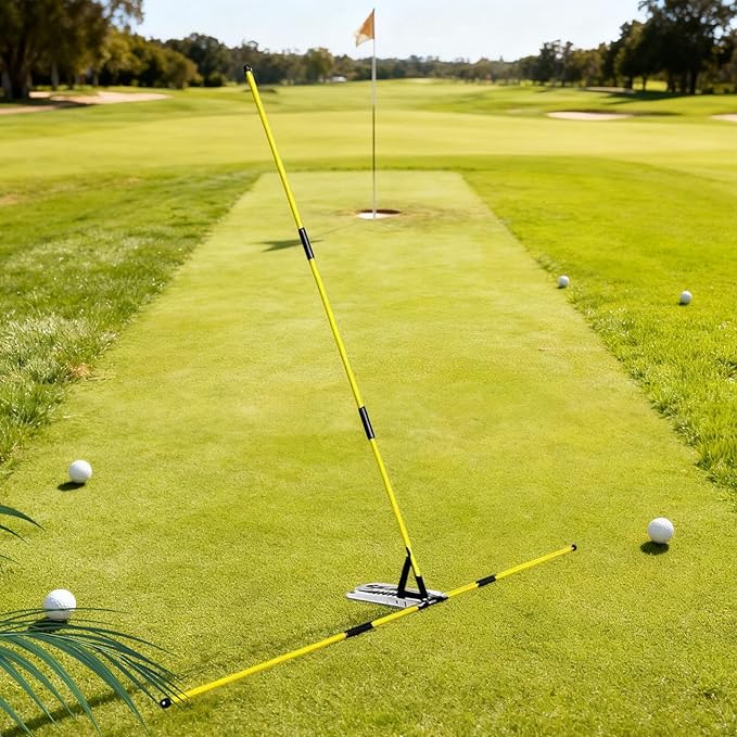 Golf Swing Trainer - Extendable Alignment Poles Set, Folding Practice Rods, Positioning Aid for Shots | for Indoor Backyard Home Range Chipping Hitting Improvement