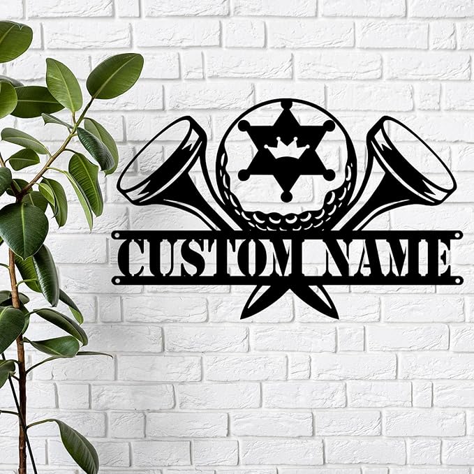 Custom Golfing Gifts, Personalized Metal Wall Art Sign with LED Lights, Unique Home Decor for Golf Lovers, Perfect Hanging Gift for Dad, Him, or Any Avid Golfer