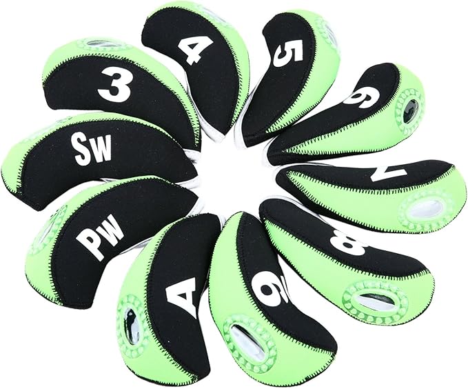 Sword &Shield sports 10pcs/Set Golf Iron Club Head Covers with Numbers Neoprene Top Window Iron Covers