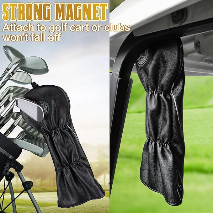 The Golf Father Golf Club Covers, Driver Fairway Hybrid Headcover, Funny Putter Cover Magnetic, Black & White Color Iron Covers,Golf Gifts for Men