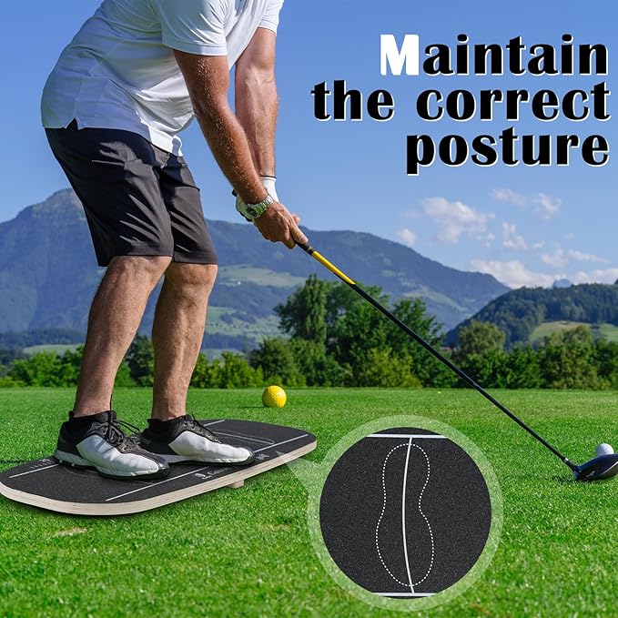 Golf Balance Board Swing Training Aid to Shift Weight Increase Consistency Trainer Gravity Transfer Golf Swing Plate Training Equipment - Strength for Chipping Hitting