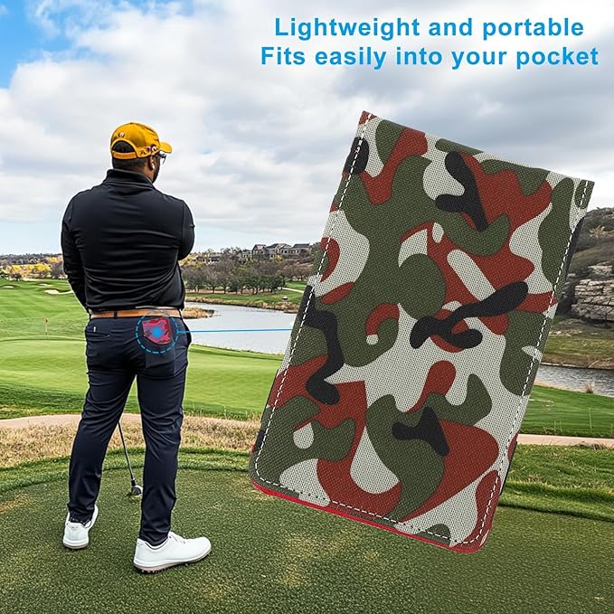 PATIKIL Golf Scorecard Holder, Leather Yardage Book Cover Golf Scorecard Book with Pencil Loop for Golf Club Golf Club Accessories