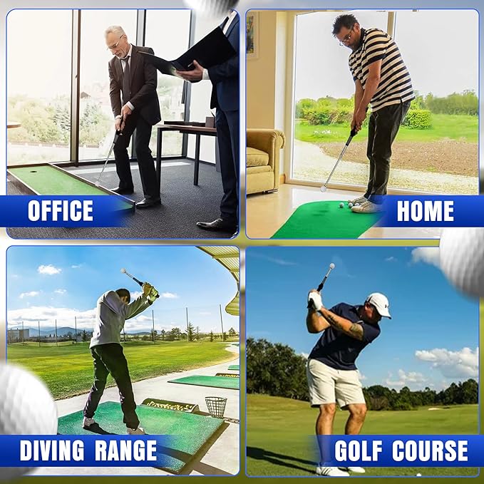 Mikani Retractable Golf Swing Training Aid - Click Stick Swing Training with Golf Grip Trainer | Golf Swing Trainer |Golf Alignment Sticks | Click Sound Tempo Training, Golf Accessories for Golfers