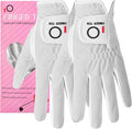 FINGER TEN Womens Golf Glove Right Handed Golfer Left Hand Rain Grip Hot Wet All Weather Value 2 Pack, Golf Gloves Breathable Flexible for Ladies Women