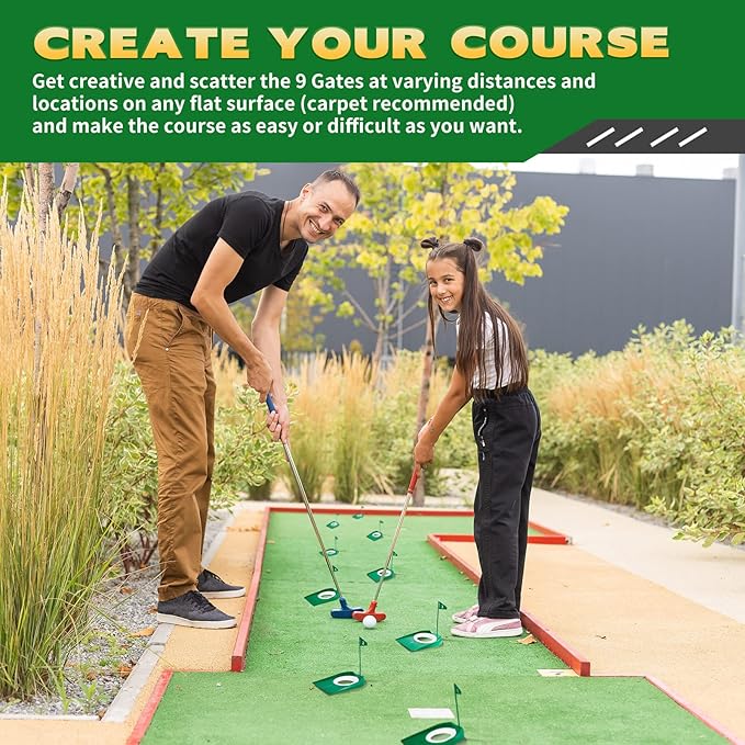 Sotiff Golf Putting Practice Cup Hole Training Aids Golf Accessories Training Putters with Plastic Flag for Adult Office Garage Yard Indoor Outdoor Practice