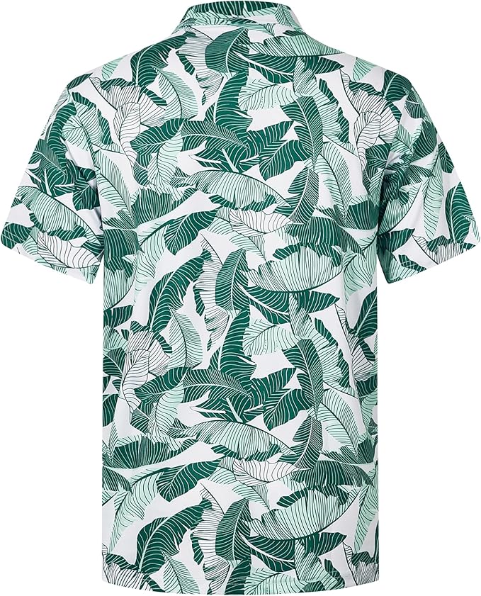 zeetoo Men's Polo Shirts Hawaiian Golf Polos Shirts Short Sleeve Performance Moisture Wicking Mens Golf Shirts