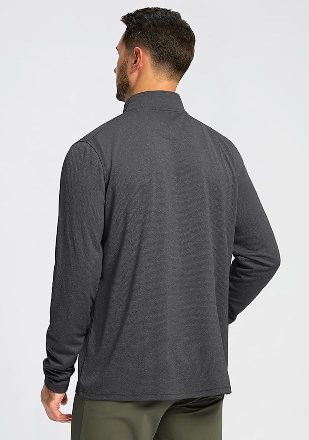 Obla Golf Quarter Zip Pullover for Men Mock Neck Sweatshirt Lightweight Sun Protection Men's Long Sleeve Golf Shirt